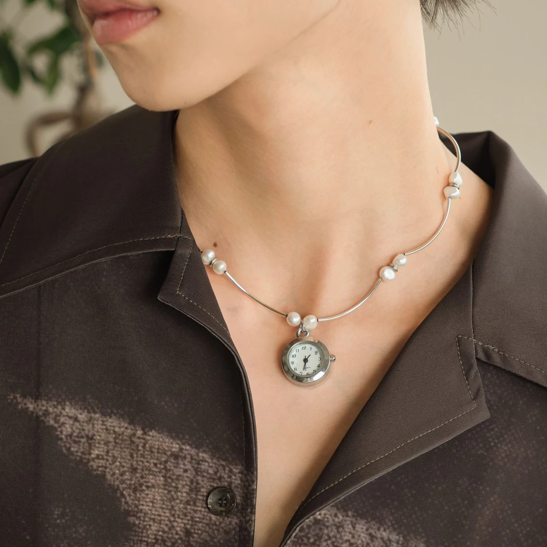 925银银制品 设计师款项链925银时尚小众百搭小表项链