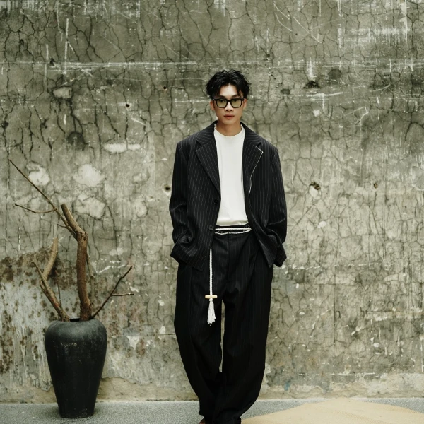 same flow设计师款条纹西装套装潮流百搭宽松(三火)