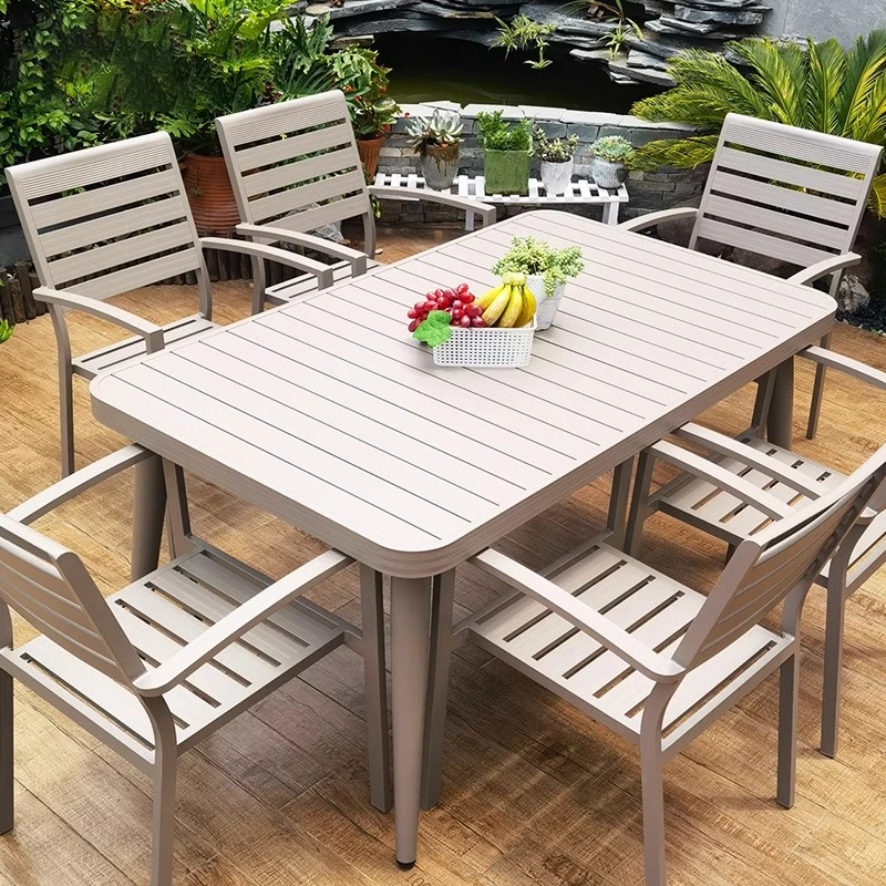 户外桌椅庭院全铝合金防水防晒组合别墅休闲室外露天花园桌子