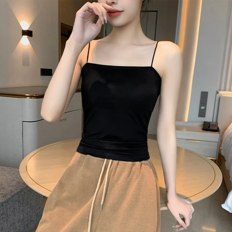 白色防走光内搭女装2024夏季新款打底外穿百搭气质抹胸小吊带背心