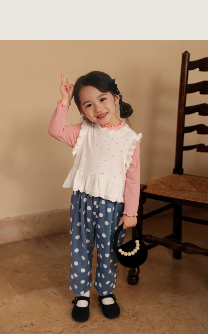 陈大猪小O宝 2024春款女童奶奶裤宝宝波点裤子萌娃裤子 YFQ312152