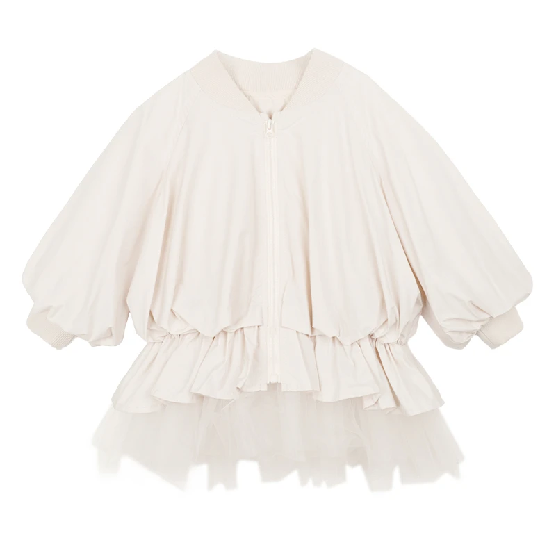 小O宝Okids童装 宝宝公主风外套女网纱裙摆秋风衣 YFC412021