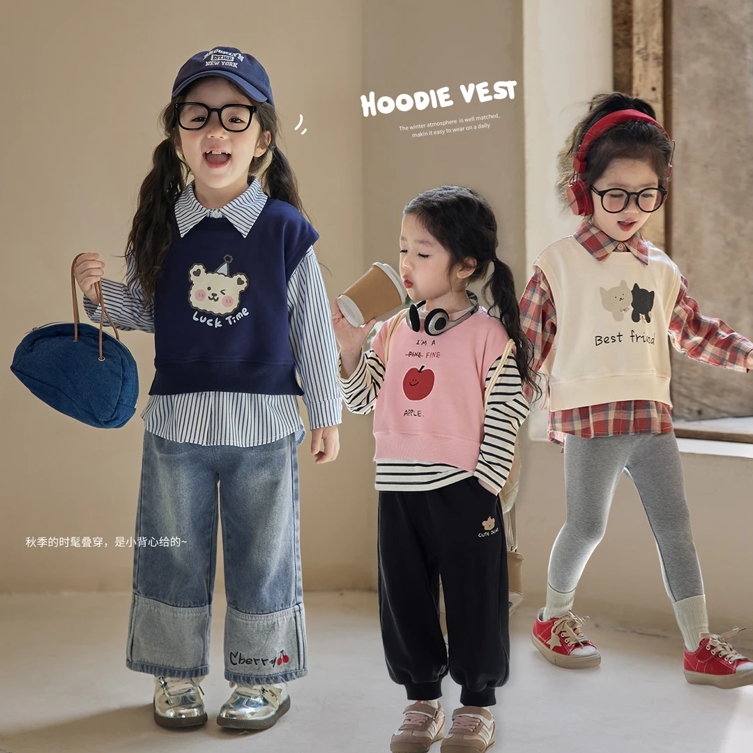 小O宝Okids童装 宝宝卫衣马甲女春季2025婴儿背心外套 YPQ424116