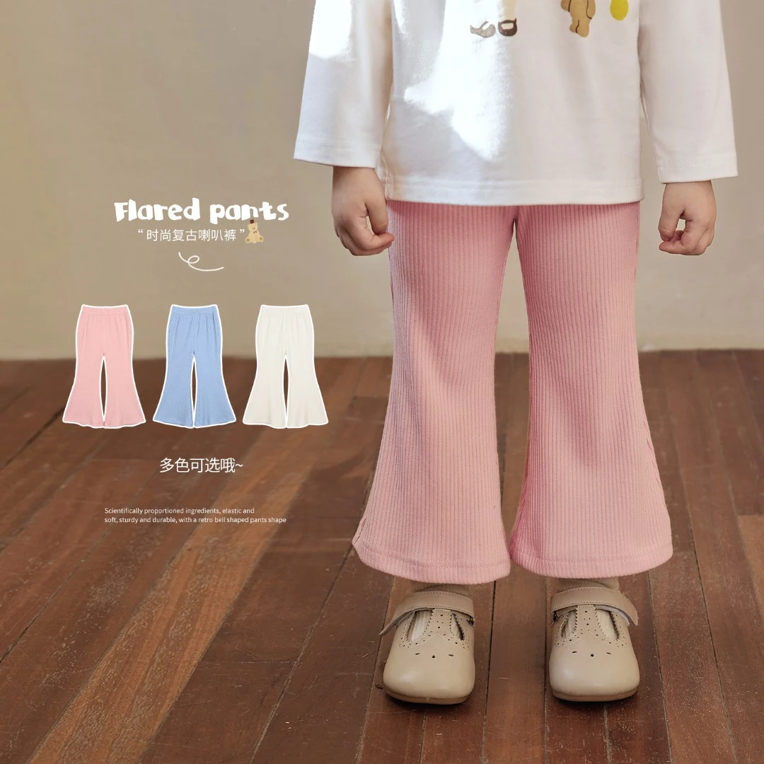 陈大猪小O宝Okids 女宝宝喇叭裤2024新款婴儿打底裤 YPC424015