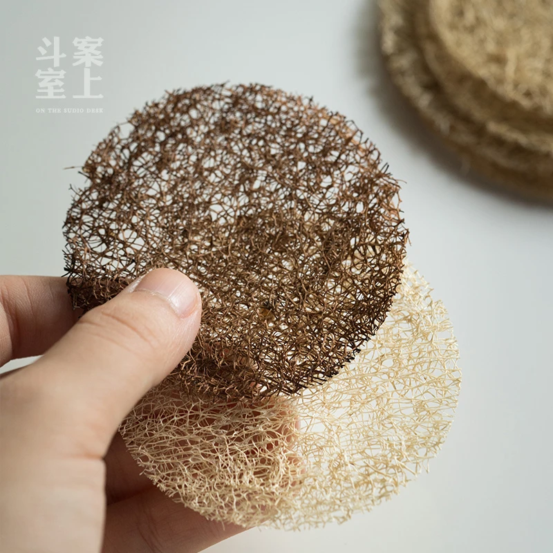 天然吸水丝瓜垫茶道茶壶垫紫砂壶养生壶垫禅意中国风防烫垫耐磨垫