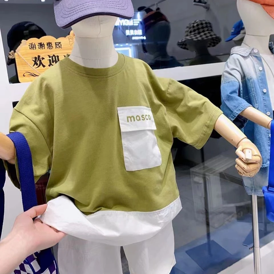 2023夏季男孩短袖T恤上衣洋气时尚圆领百搭 对应价格备注编号拍