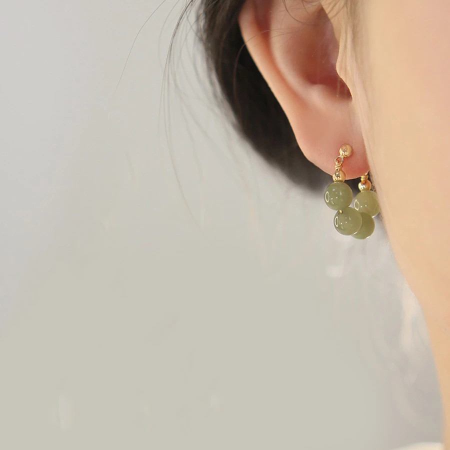 「青青子衿」温柔气质百搭秋冬女蚊香盘古风耳环中国风耳饰耳钉女