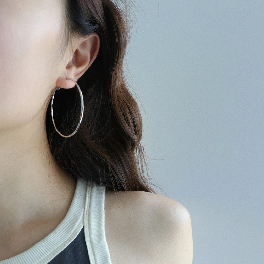 因缺斯汀饰品 铜合金耳饰 【千禧辣妹】5cm金属大圈耳环无耳洞耳夹