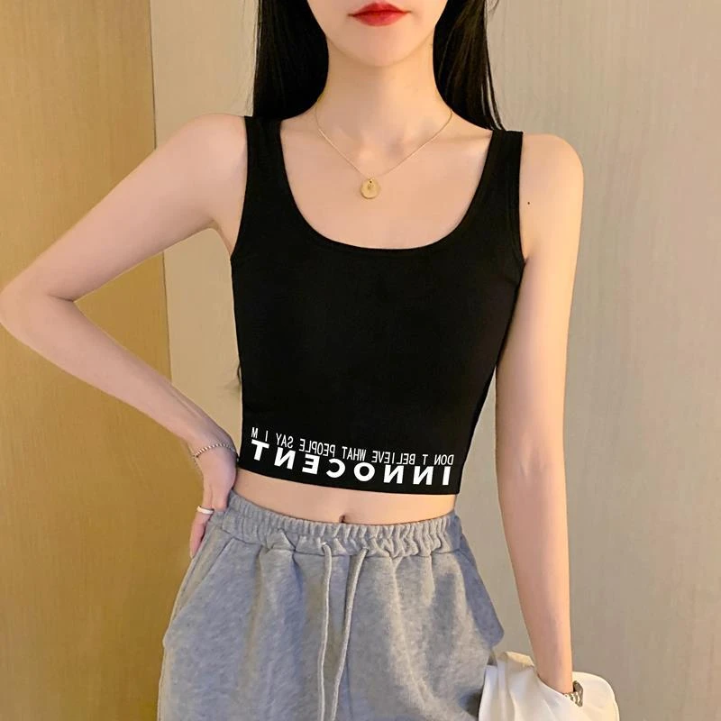 2025新款打底美背黑色小吊带背心女内搭夏短款遮副乳外穿无袖上衣