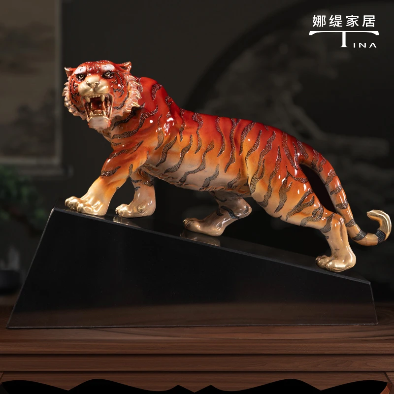 《虎虎生威》全铜老虎摆件十二生肖家居装饰品玄关酒柜公司开业送礼