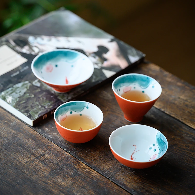 mincuo/民厝手绘茶杯个人专用色釉主人杯单杯女生品茗杯功夫茶具