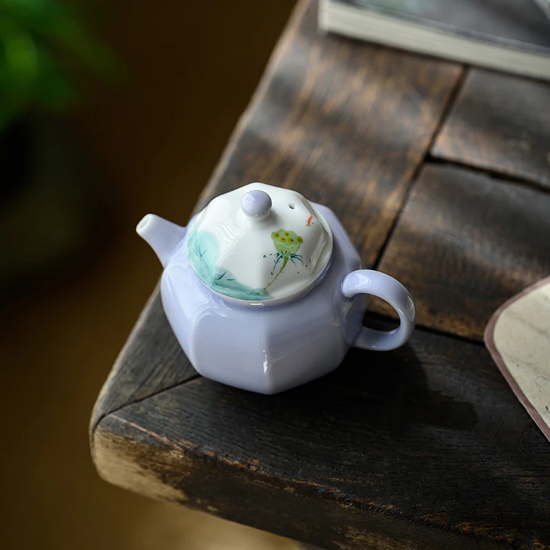 mincuo/民厝釉下彩八方壶陶瓷功夫茶具手绘泡茶壶带过滤精致迷你
