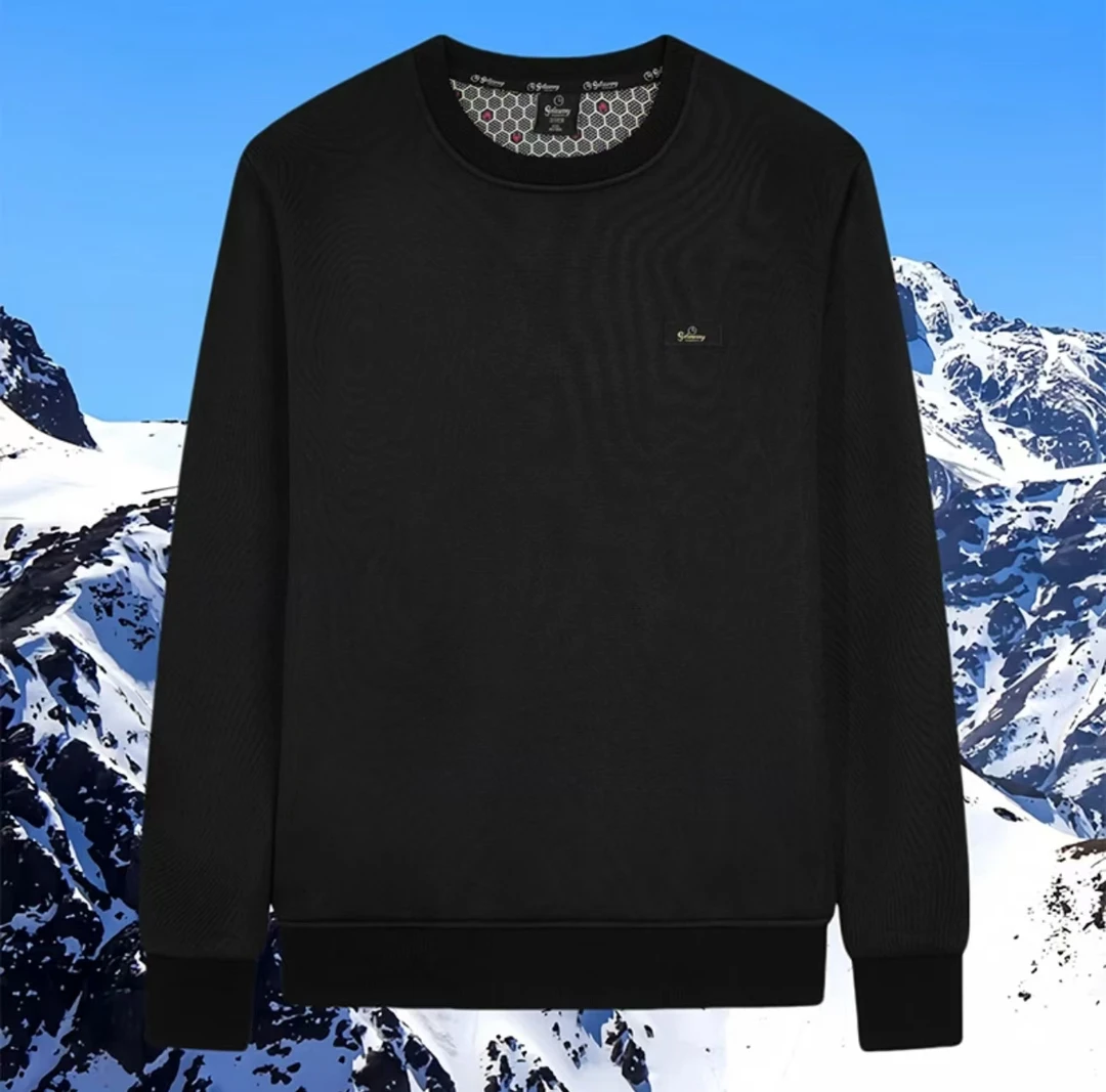 秋冬款男女同款长袖百搭加绒圆领    66582