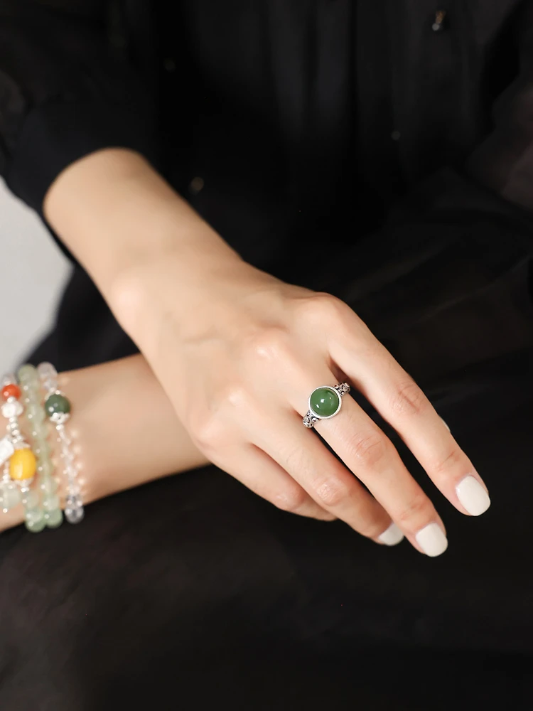 合金戒指 轻奢典藏~新中式国风名媛淑女时髦开口指环女复古戒指特
