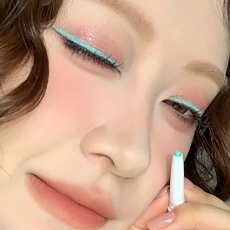 推荐!~薄荷汽水绿双头眼线胶笔彩色多巴胺初学者新手党显色眼线女