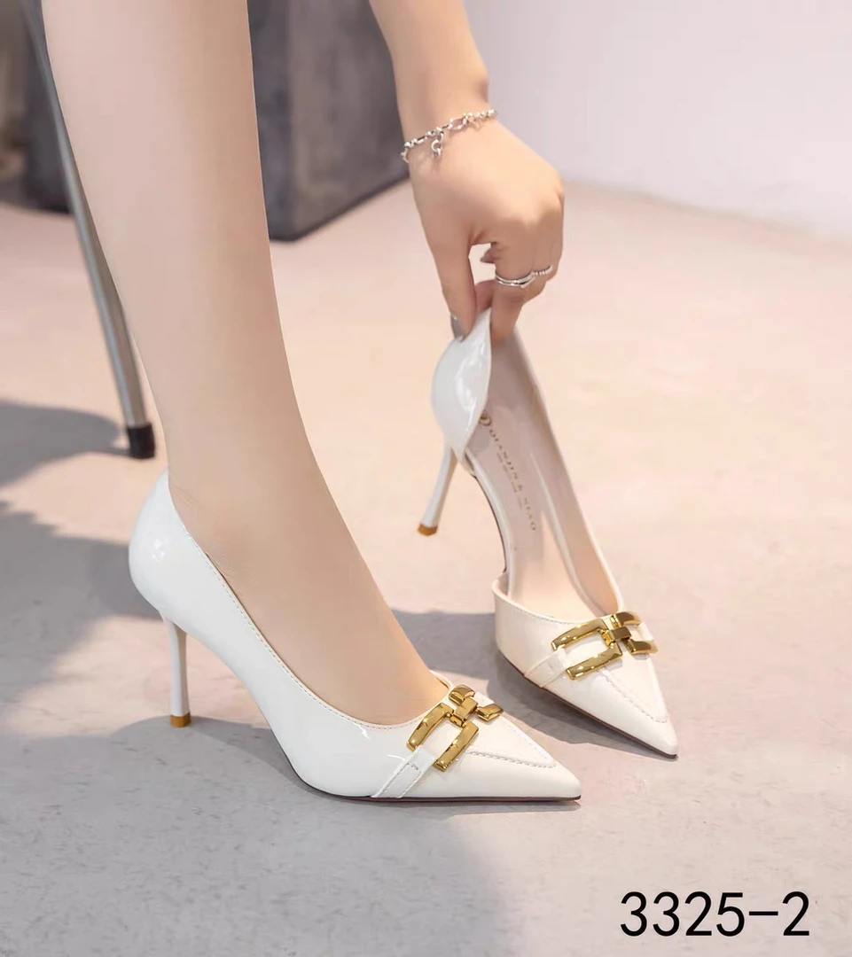 8cm浅口侧空高跟鞋2025新款夏季百搭尖头细跟网红气质时尚职业