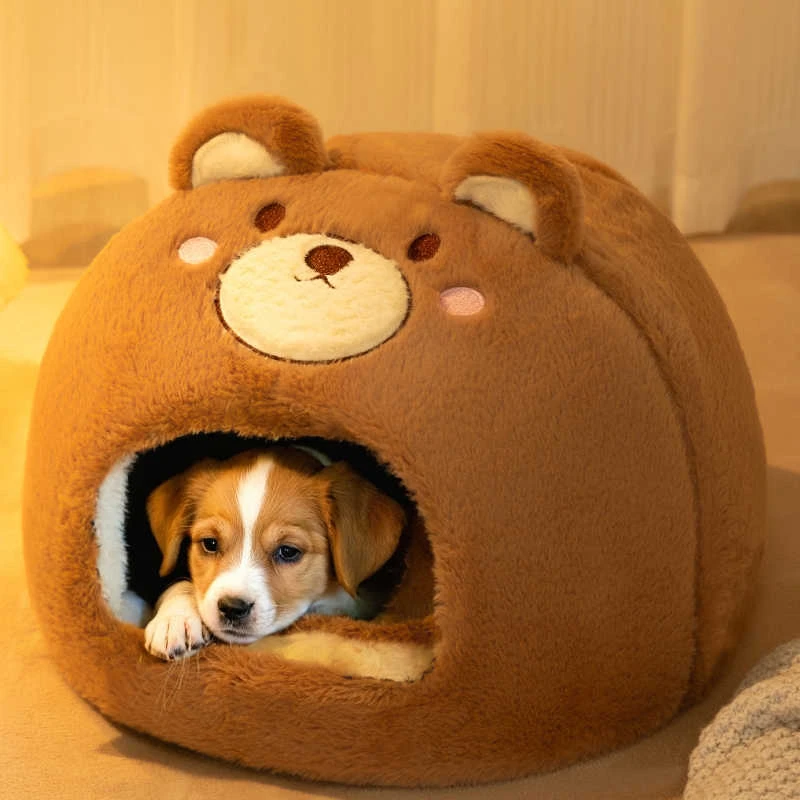 狗窝冬季保暖泰迪博美小型犬睡觉狗床猫咪窝冬季保暖封闭式冬款