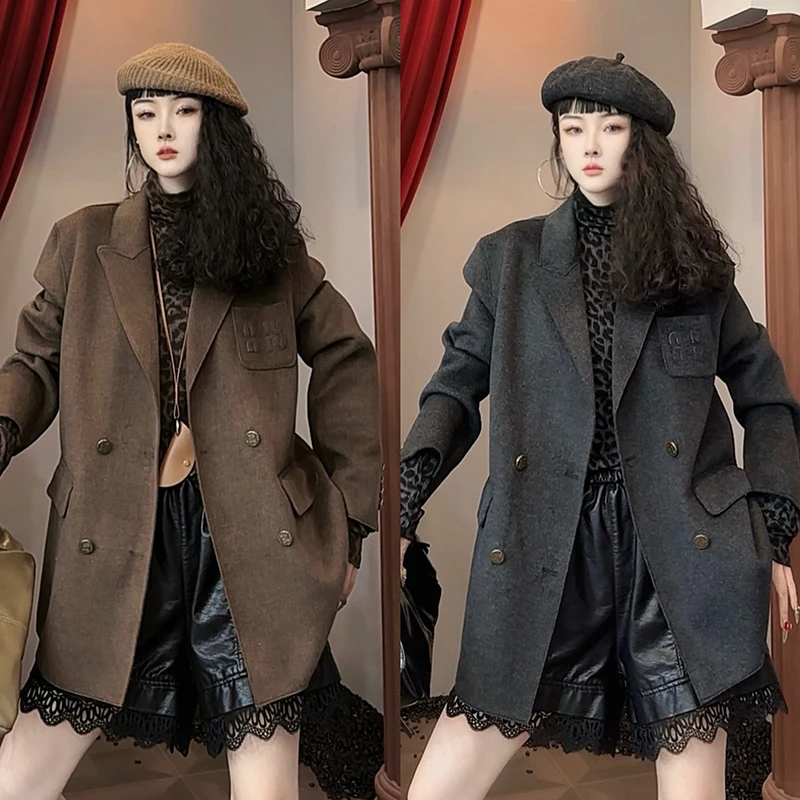 入秋高端西装外套女2024新款高级感小个子韩系休闲炸街大衣-9513