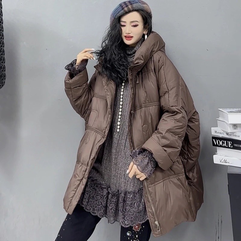 冬季网红大码羽绒服女装韩版宽松时尚百搭保暖加厚连帽外套-8816