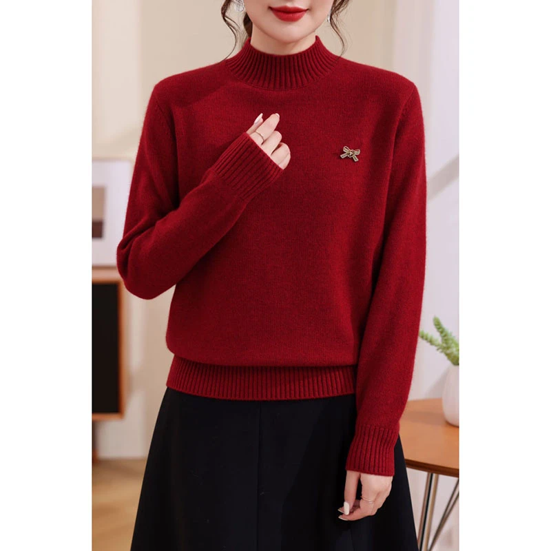 【香嘉怡新品】XJYD412女士上衣绵羊毛2024秋冬新款韩版加厚保暖