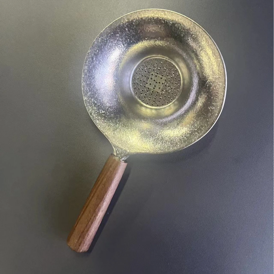 纯钛茶漏茶叶过滤器功夫泡茶细木把手冰花钛茶漏茶隔茶具