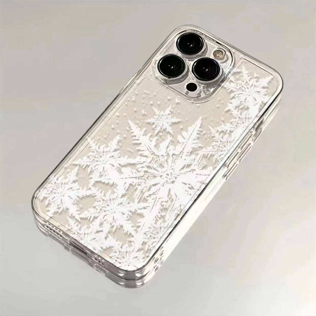 满屏雪花适用苹果13手机壳14iphone15pro/12女11华为vivo小米oppo