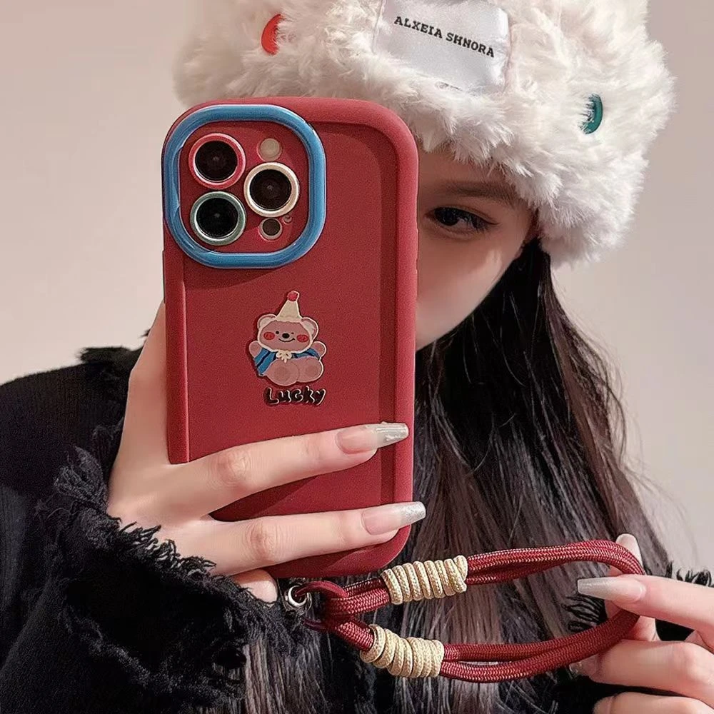 生日小熊适用苹果13手机壳14iphone15pro/12女11华为vivo小米oppo