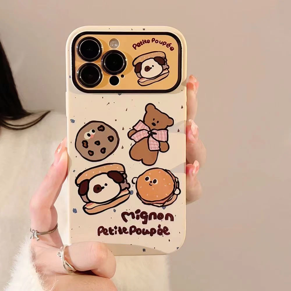 饼干汉堡适用苹果13手机壳14iphone15pro/12女11华为vivo小米oppo