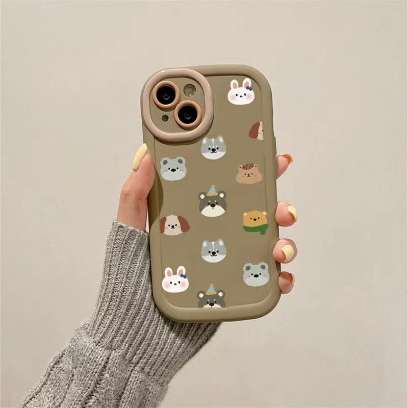 动物头像适用苹果13手机壳14iphone15pro/12女11华为vivo小米oppo