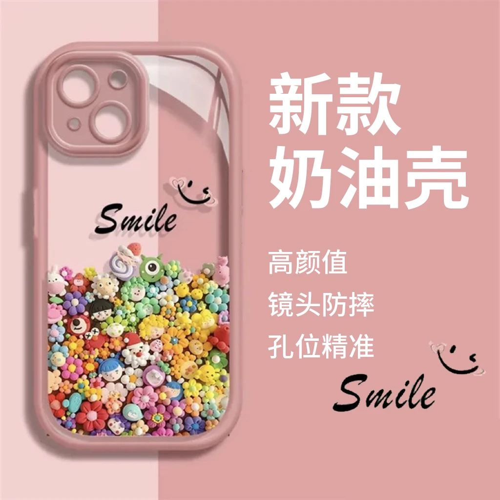 一堆玩偶适用苹果13手机壳14iphone15pro/12女11华为vivo小米oppo