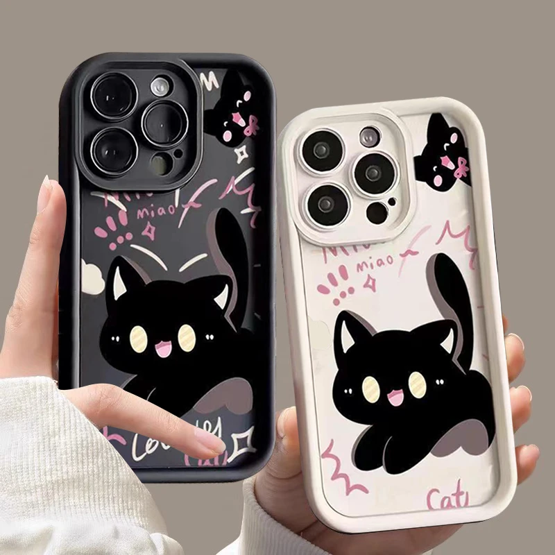 惊吓黑猫适用苹果13手机壳14iphone15pro/12女11华为vivo小米oppo