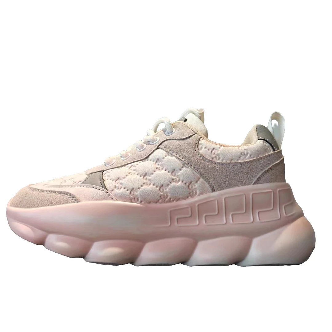 （偏小一码)GN009压花喷漆'擦色脏脏鞋 厚底休闲单鞋