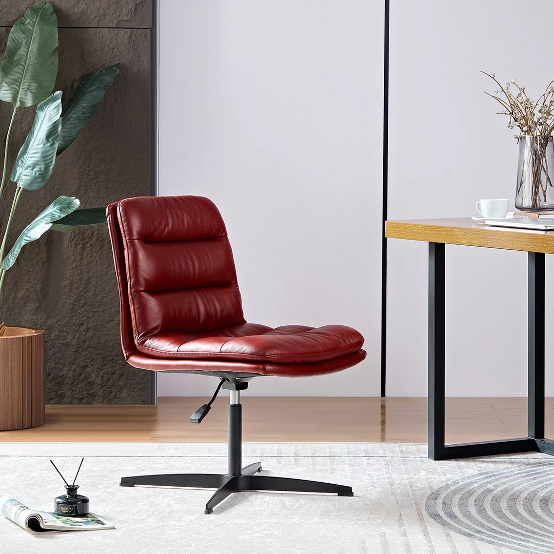 QK6004   全牛皮真皮旋转单椅 轻奢可升降办公椅