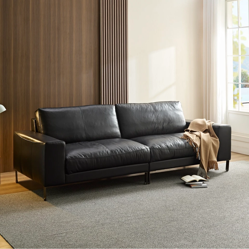 QK6032 全真皮意式极简沙发 简约风时尚沙发