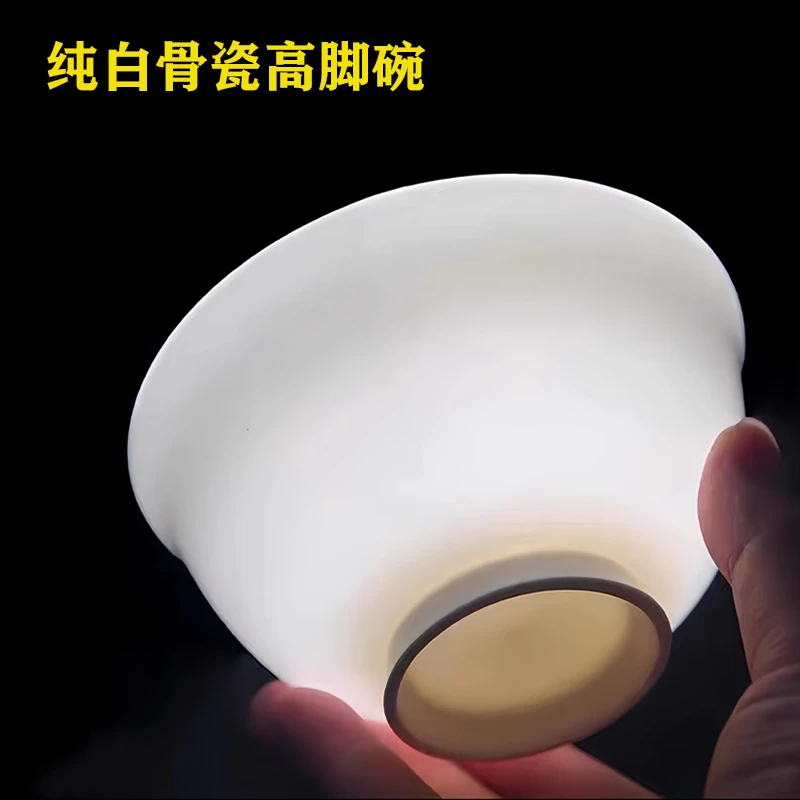 景德镇4.5英寸纯白米饭碗家用手工骨陶瓷餐具白瓷