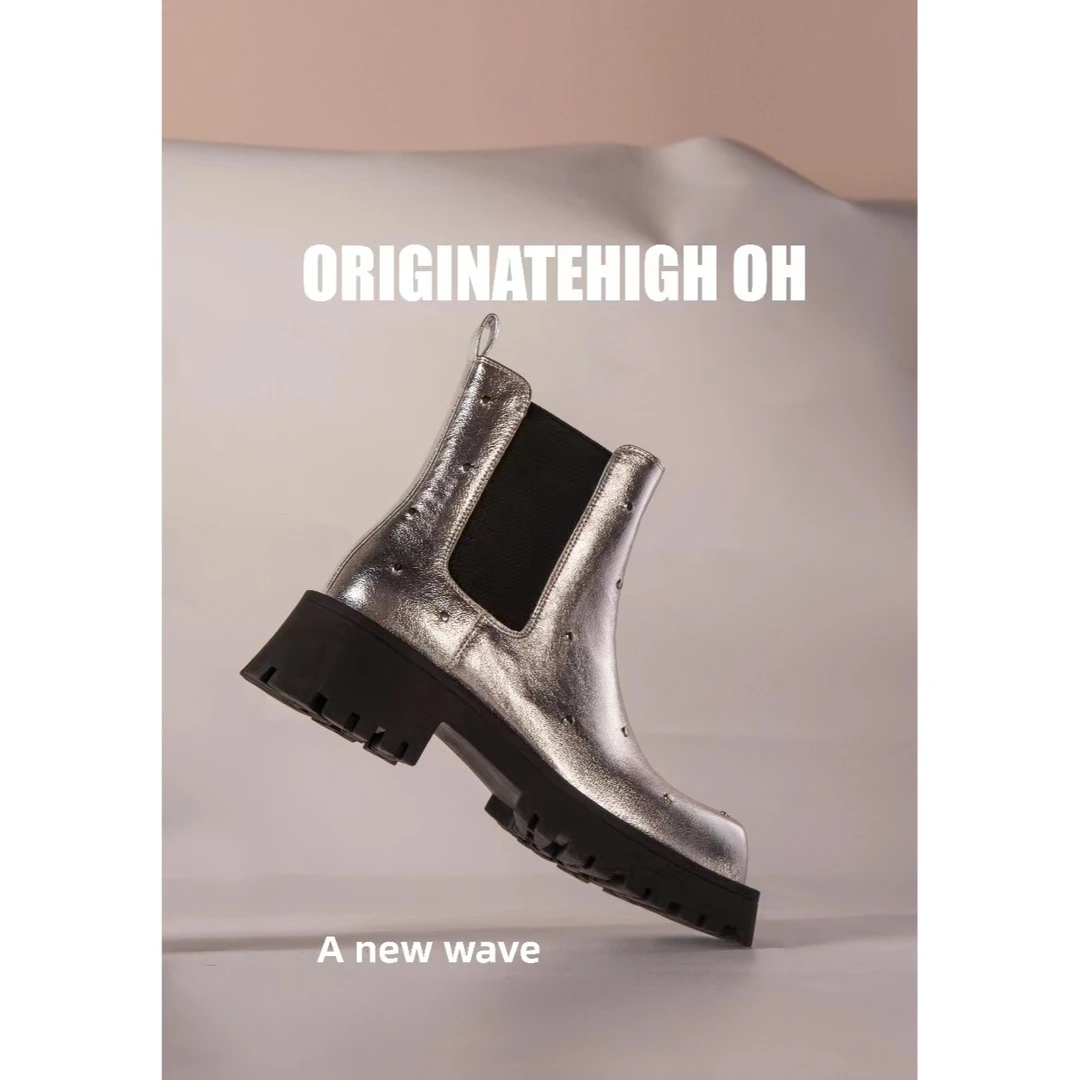 【左岸潇专属】ORIGINATEHIGHOH 设计师款百搭时尚靴子 TH2069