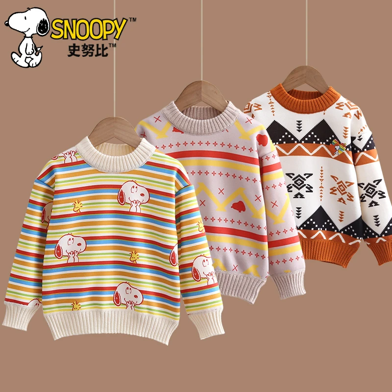 Snoopy/史努比史努比秋冬新款时尚百搭洋气套头毛衣加绒毛衣合