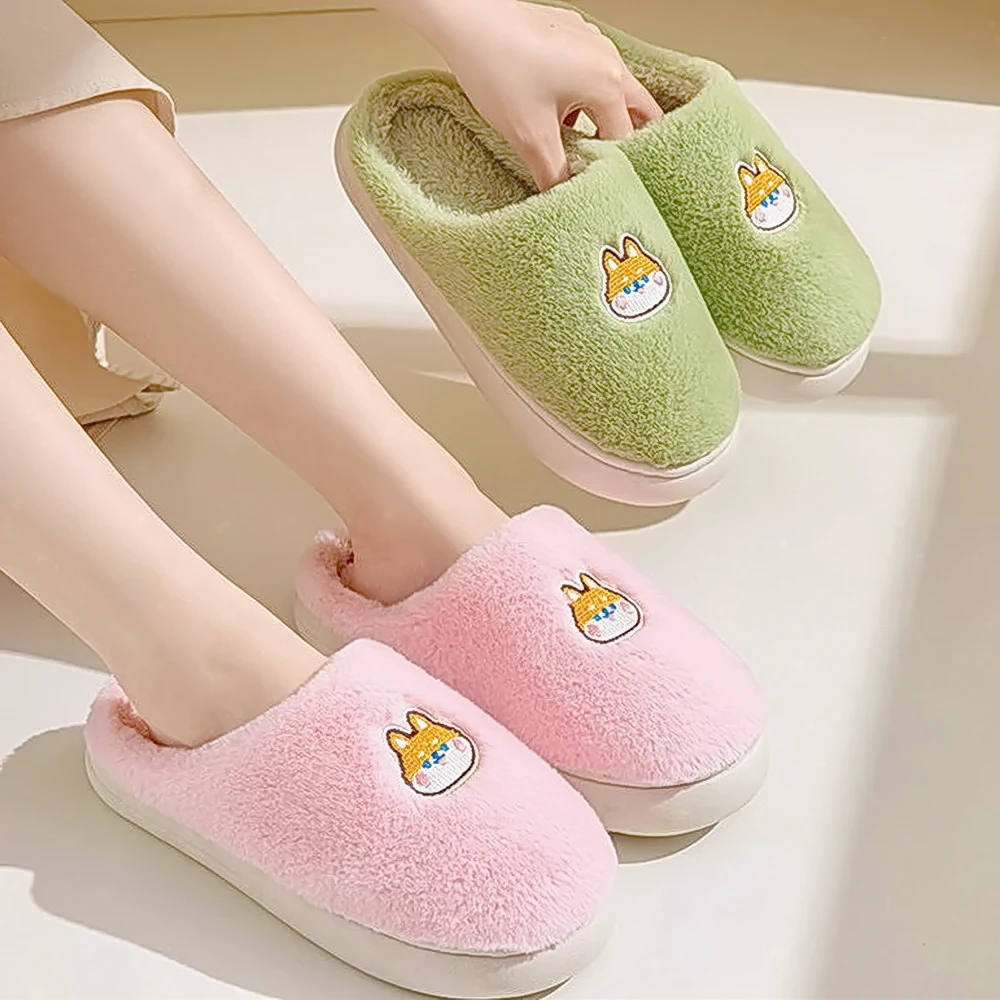 2024款新品情侣加绒冬天拖鞋居卡通家防滑棉拖鞋保暖秋冬冬季厚底