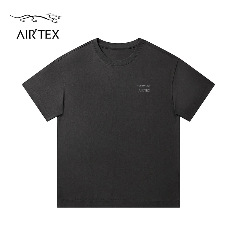 AIR TEX/亚特春夏短袖圆领百搭印花T恤女户外运动宽松半袖男体恤