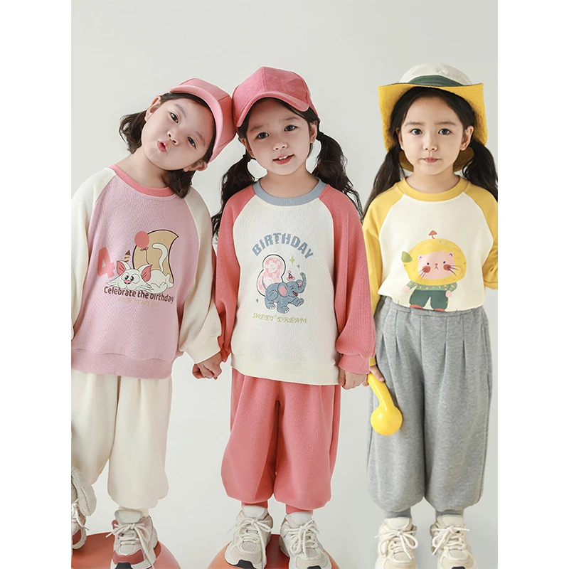 【2025丘哆萌秋款清】女童时尚束脚裤韩版宽松休闲裤长裤潮AQ0383