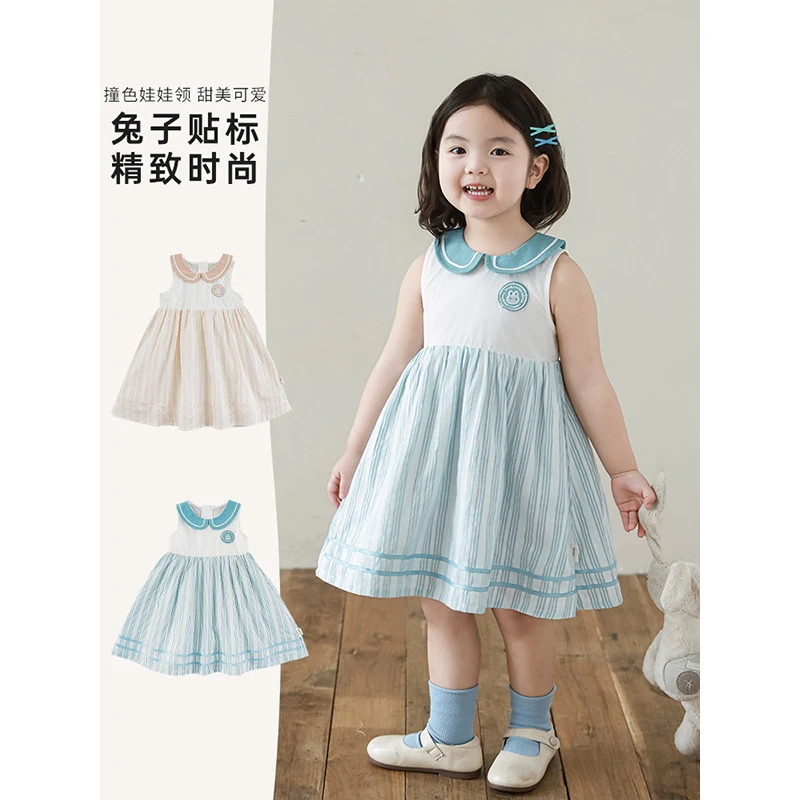 【2025丘哆萌夏款清】女童时尚学院风连衣裙薄公主裙表演裙AX0441