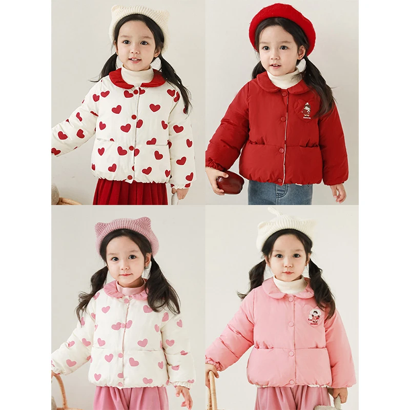 丘哆萌女童可爱卡通棉衣2025冬季新款保暖棉服宝宝外套厚AD0204