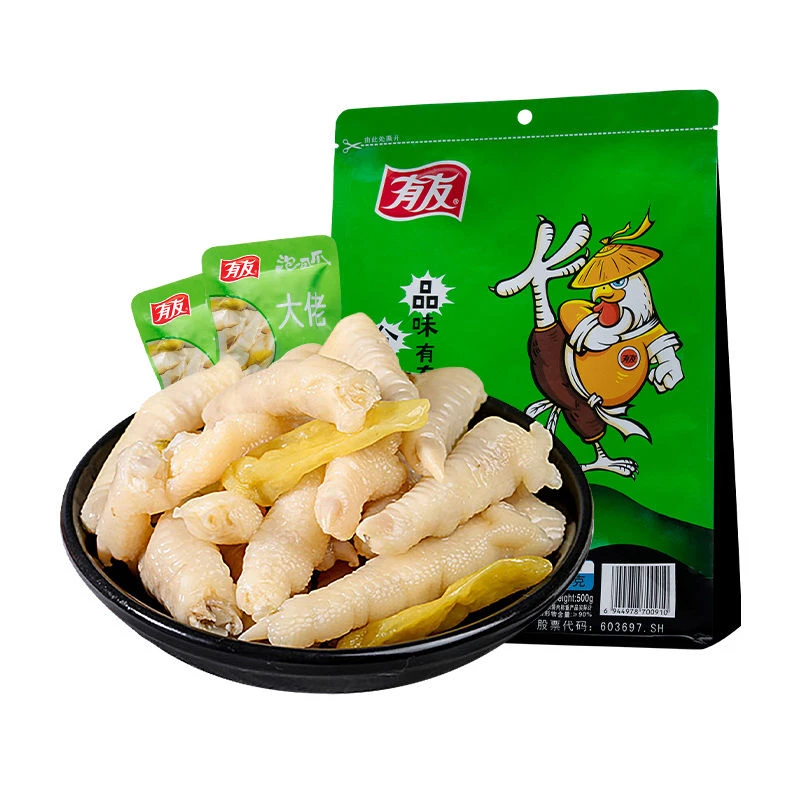 有友山椒凤爪有友泡椒凤爪500g独立包装开袋即食解馋