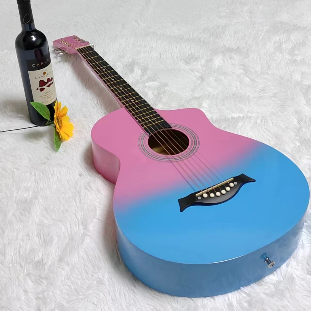 38寸亮光面板民谣吉他初学者新手入门练习男女生通用乐器木吉他