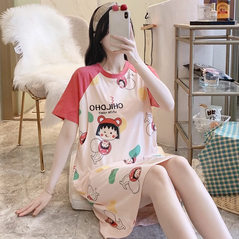 孕妇春夏季哺乳期月子服产后薄款短袖喂奶连衣裙子产妇睡裙家居裙