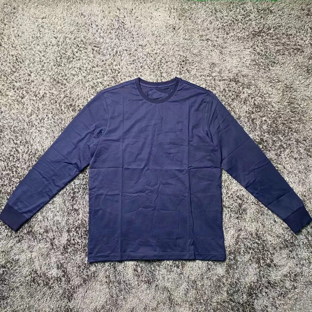 纯色秋季纯棉套头圆领长袖体恤