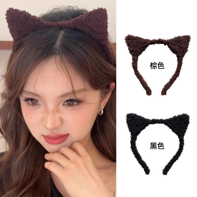 韩国发饰可爱猫咪发箍绒毛甜美猫耳朵发饰洗脸面膜束发带头饰头箍