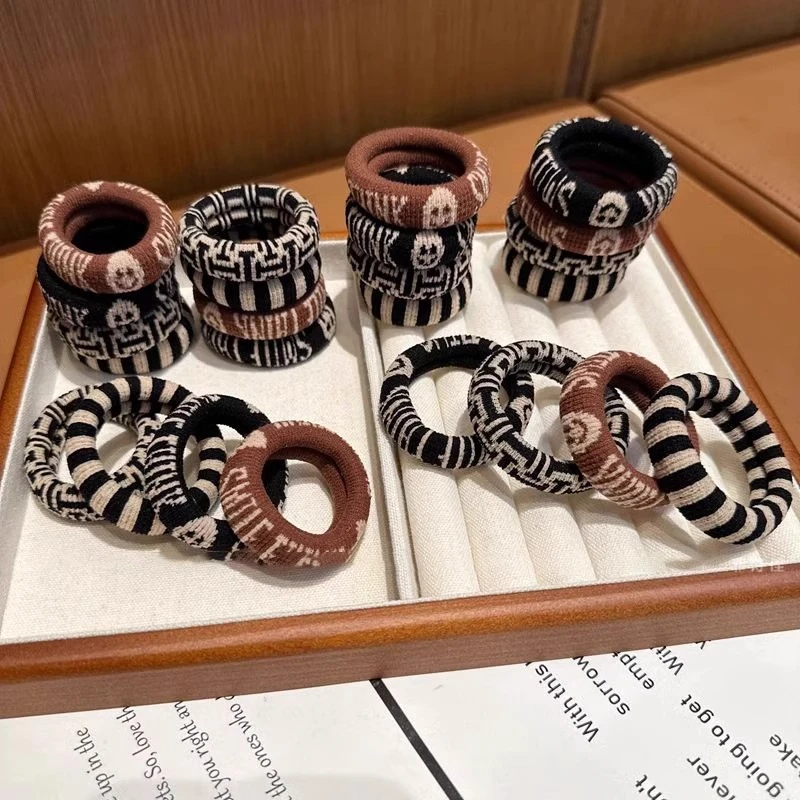 扎头发高弹力头绳女耐用橡皮筋复古简约发绳高马尾丸子头发圈头饰