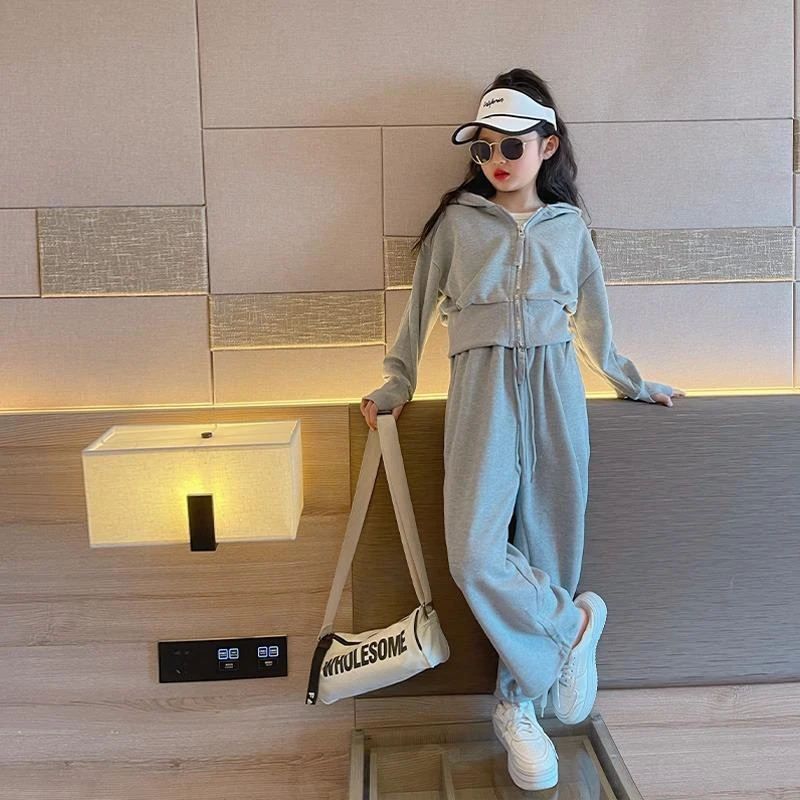 女童运动套装2024春季新款儿童洋气春装中大童女孩两件套时髦童装