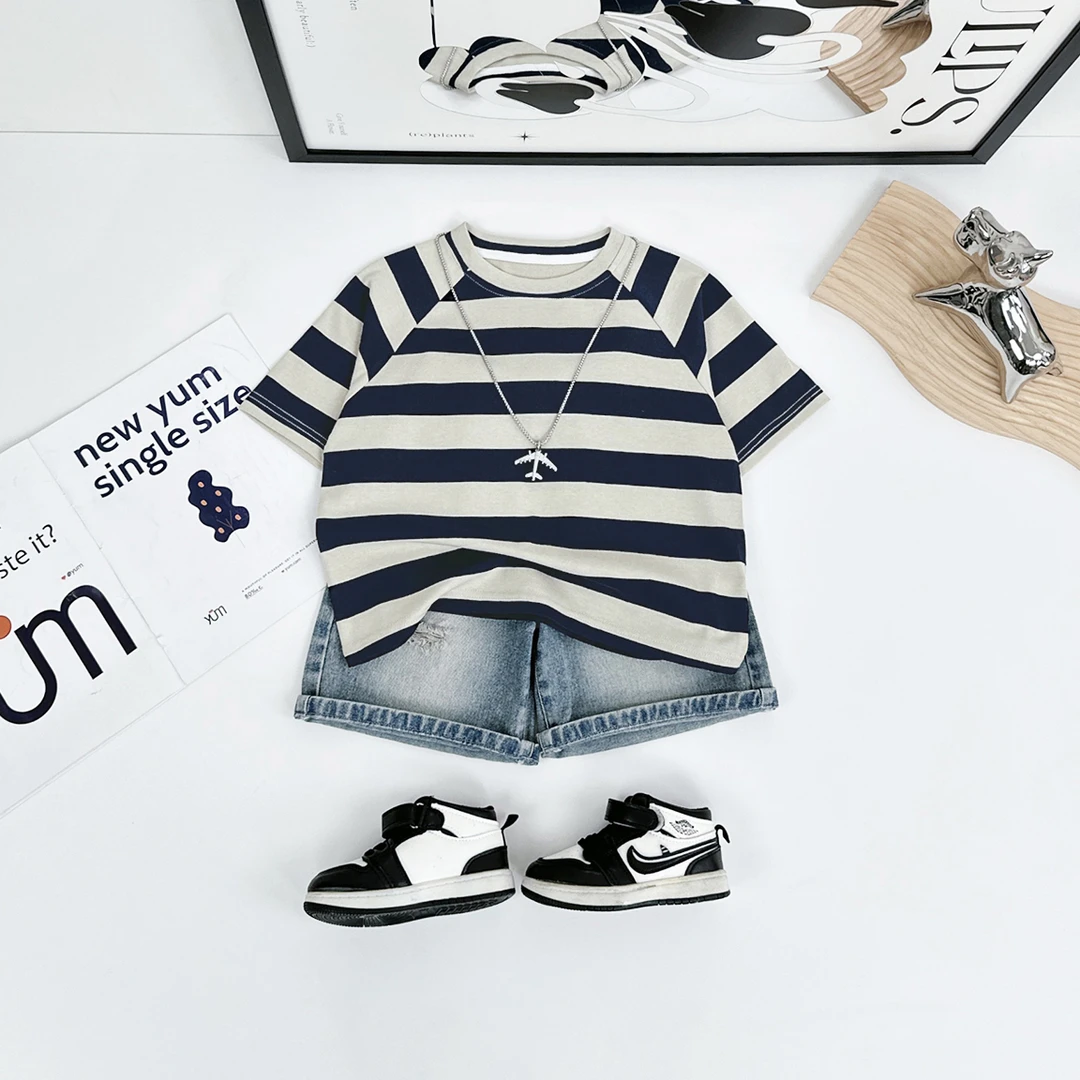 童装男童短袖T恤夏装2024新款儿童中大童洋气 D-LFX24024悠悠童话